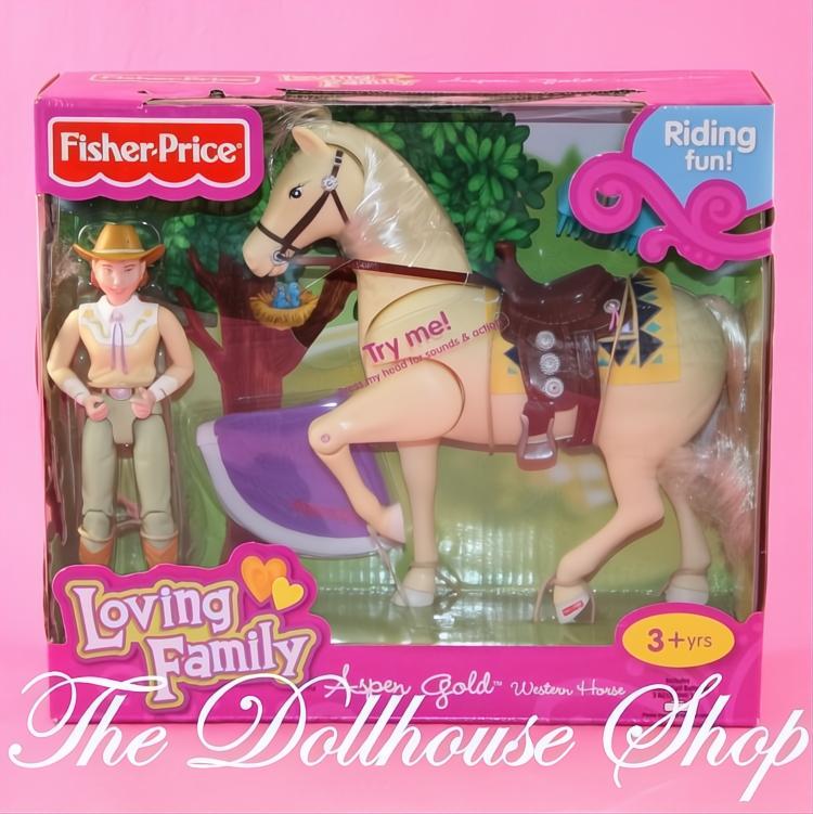 Fisher-Price Loving Family Dollhouse Western Horse Pony Aspen Gold-The Dollhouse Shop