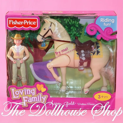 Fisher-Price Loving Family Dollhouse Western Horse Pony Aspen Gold-The Dollhouse Shop