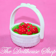 Fisher Price Loving Family Dollhouse White Basket of Apples Kitchen Food Horse-The Dollhouse Shop