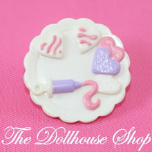 Fisher-Price Loving Family Dollhouse White Valentines Day Cookie Food Plate-The Dollhouse Shop