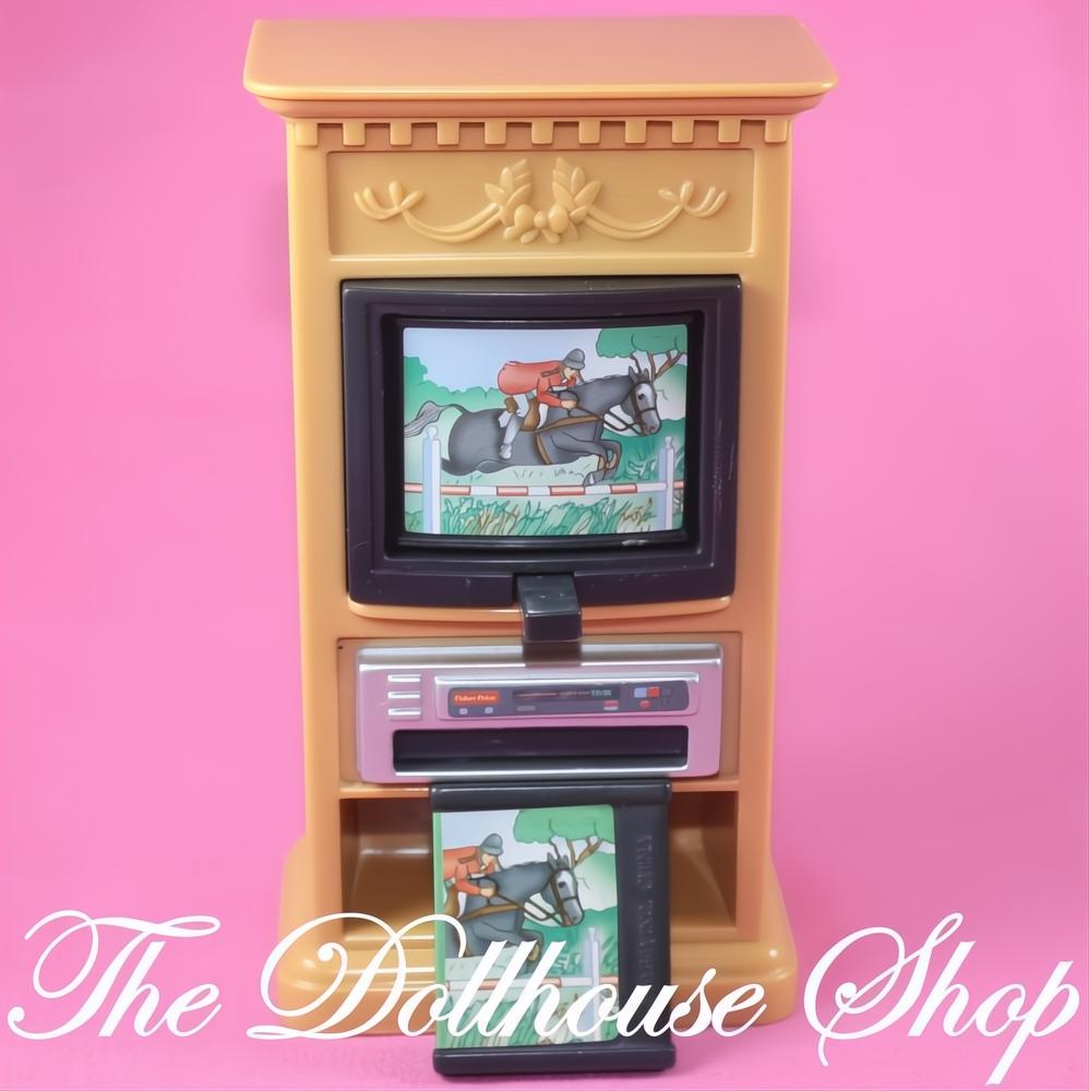 Fisher-Price Loving Family Dollhouse Winnie Pooh Flip TV Television 3 Videos-The Dollhouse Shop