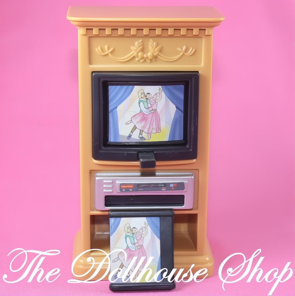 Fisher-Price Loving Family Dollhouse Winnie Pooh Flip TV Television 3 Videos-The Dollhouse Shop