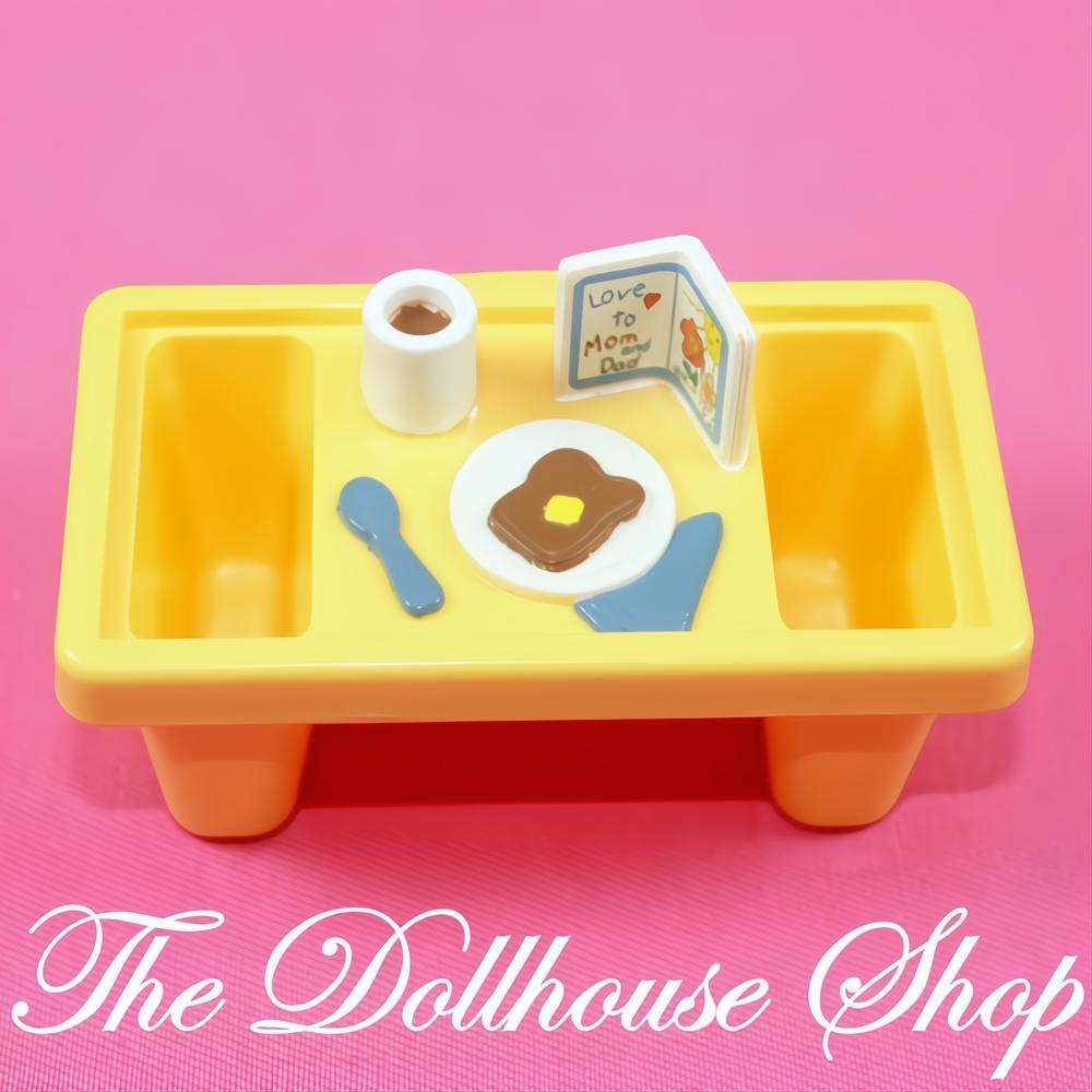 Fisher-Price Loving Family Dollhouse Yellow Breakfast In Bed Food Tray-The Dollhouse Shop
