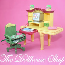 Fisher-Price Loving Family Dollhouse Yellow Office Computer Desk Chair-The Dollhouse Shop