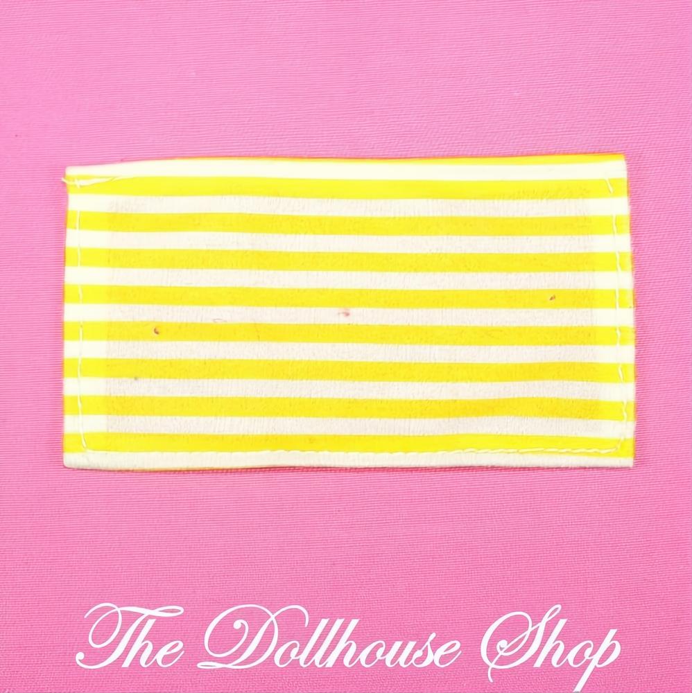 Fisher-Price Loving Family Dollhouse Yellow White Striped Beach Towel-The Dollhouse Shop