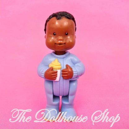 Fisher-Price Loving Family Dream Dollhouse African American Blue Baby-The Dollhouse Shop