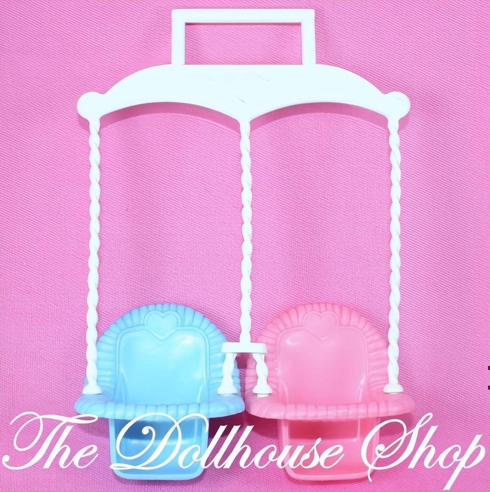 Fisher Price Loving Family Dream Dollhouse Baby Doll's Twin Swing Pink Blue-The Dollhouse Shop
