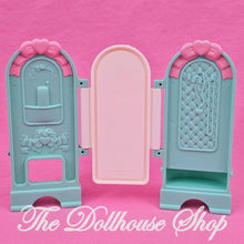 Fisher Price Loving Family Dream Dollhouse Bedroom Teal Green Vanity Dresser Mirror-The Dollhouse Shop