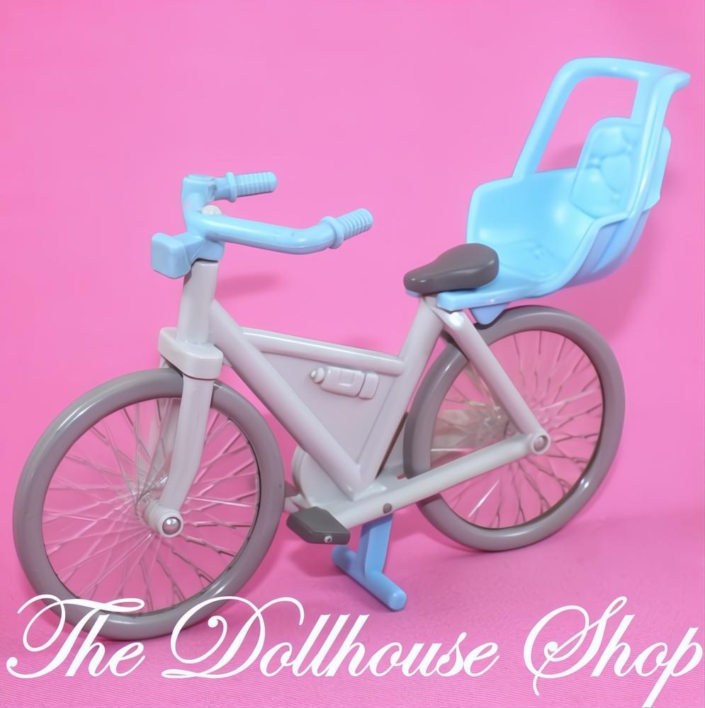 Fisher-Price Loving Family Dream Dollhouse Bicycle Bike Blue Baby Boy Doll Seat-The Dollhouse Shop