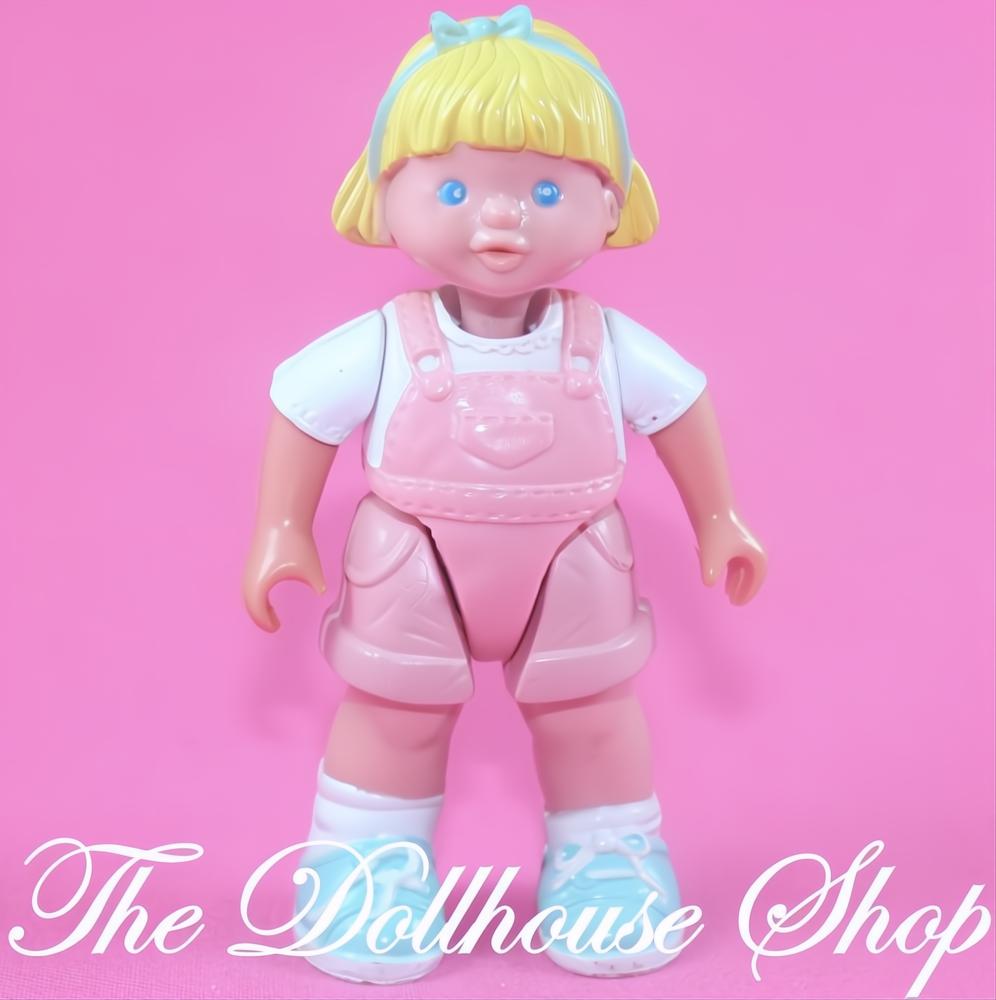 Fisher-Price Loving Family Dream Dollhouse Blonde Girl Pink Overalls-The Dollhouse Shop