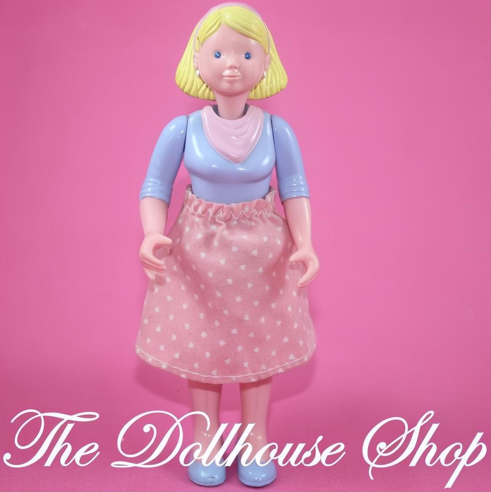 Fisher Price Loving Family Dream Dollhouse Blonde Mom Mother Doll Pink Skirt-The Dollhouse Shop