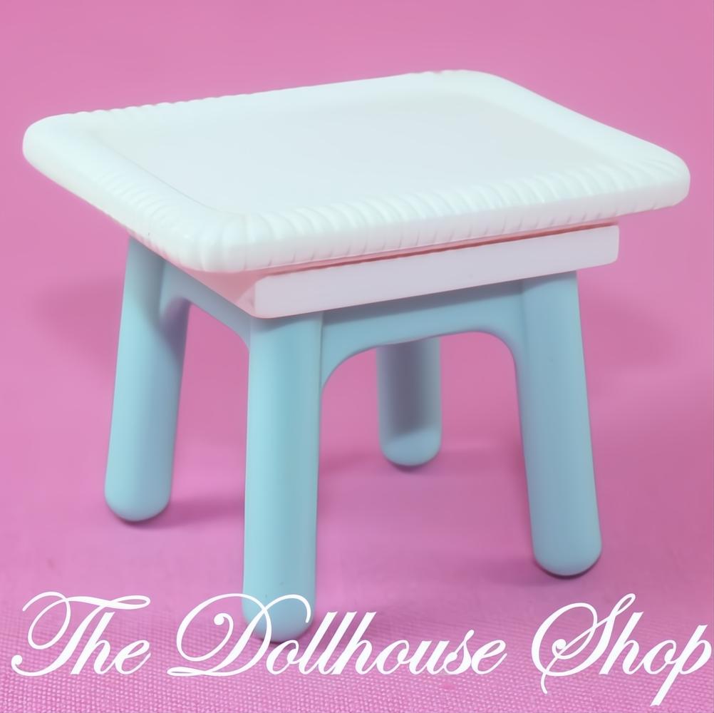 Fisher-Price Loving Family Dream Dollhouse Blue Coffee End Side Table-The Dollhouse Shop
