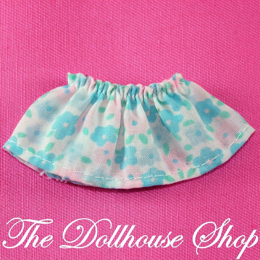 Fisher Price Loving Family Dream Dollhouse Blue Floral Girl Doll Skirt Dress Up-The Dollhouse Shop
