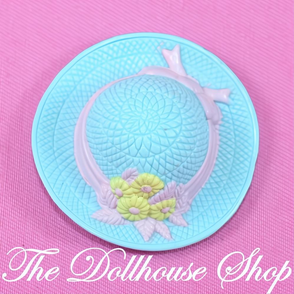 Fisher-Price Loving Family Dream Dollhouse Blue Flowers Pink Bow Hat-The Dollhouse Shop
