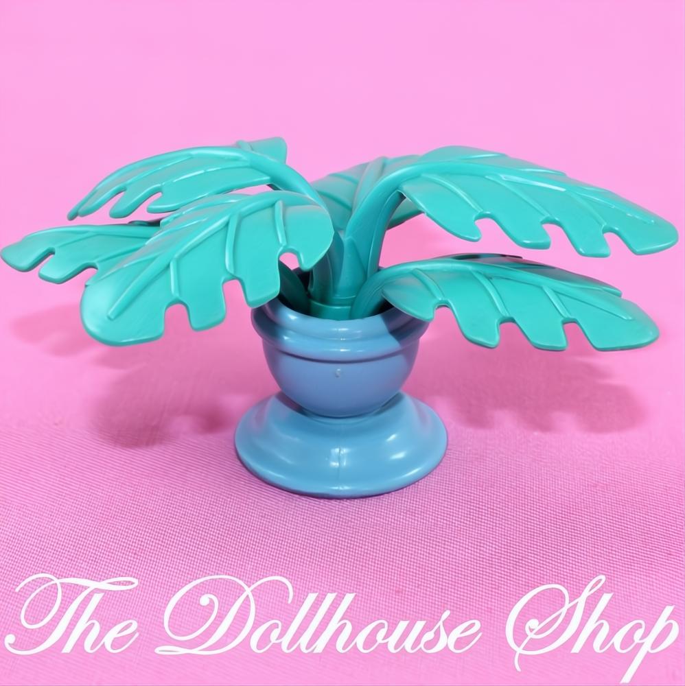 Fisher-Price Loving Family Dream Dollhouse Blue Plant Vase Flower Pot-The Dollhouse Shop