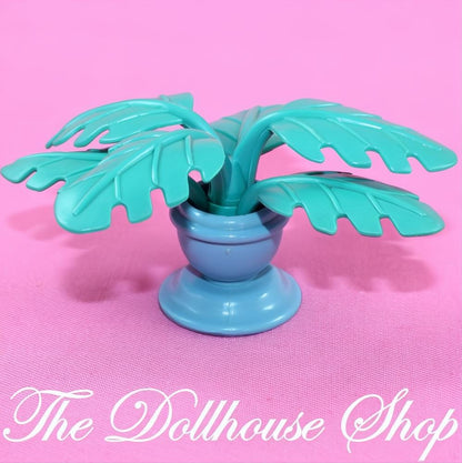 Fisher-Price Loving Family Dream Dollhouse Blue Plant Vase Flower Pot-The Dollhouse Shop