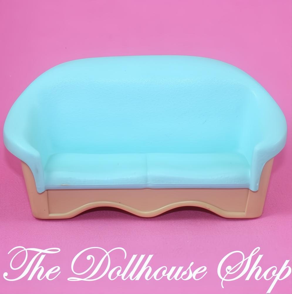 Fisher-Price Loving Family Dream Dollhouse Blue Sofa Lounge Chair-The Dollhouse Shop