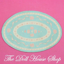 Fisher Price Loving Family Dream Dollhouse Blue White Area Floor Rug Mat Carpet-The Dollhouse Shop