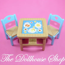 Fisher Price Loving Family Dream Dollhouse Dining Room Flip Table 2 Blue Chairs-The Dollhouse Shop