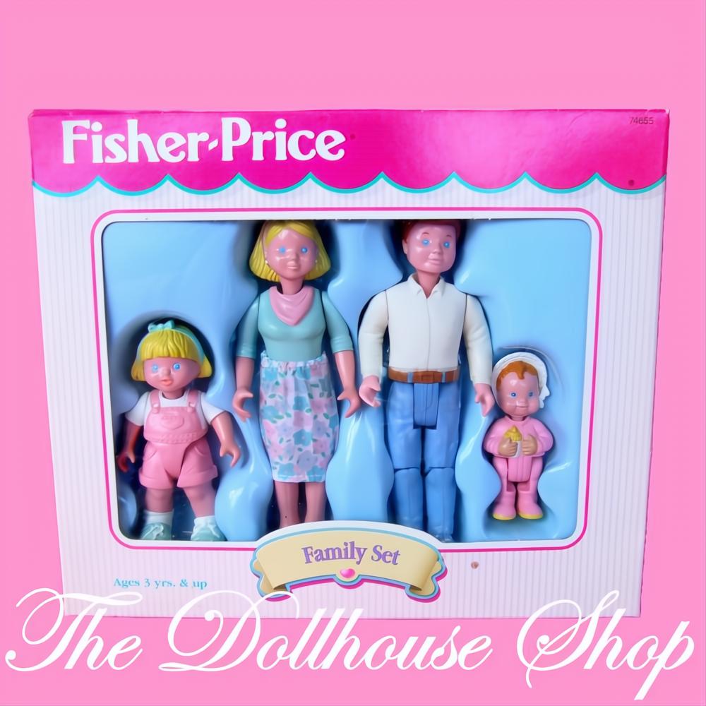 Fisher-Price Loving Family Dream Dollhouse Family Mom Dad Girl Baby White Dolls-The Dollhouse Shop