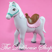 Fisher-Price Loving Family Dream Dollhouse Gray Pony Horse Brown Saddle-The Dollhouse Shop