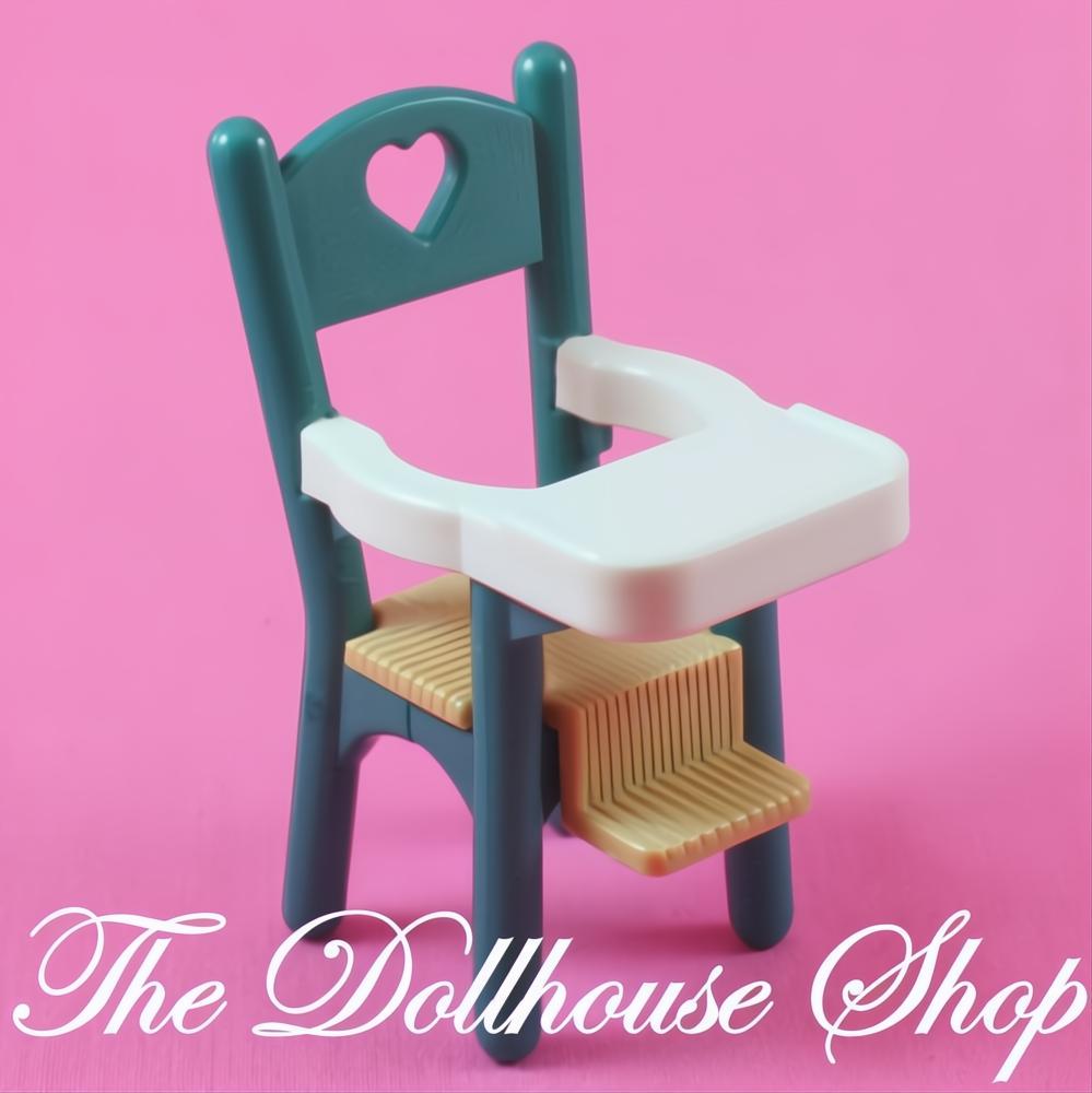 Fisher-Price Loving Family Dream Dollhouse Green Baby Doll High Chair-The Dollhouse Shop