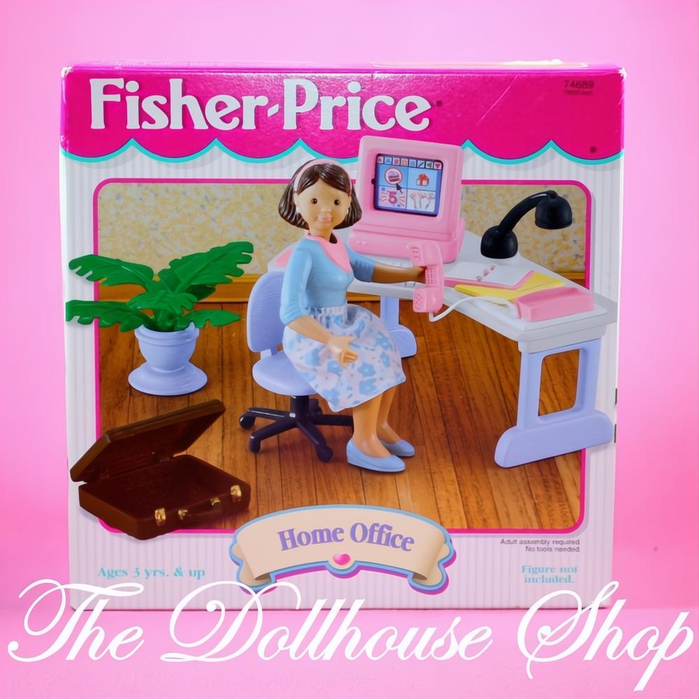 Fisher Price Loving Family Dream Dollhouse Home Office Desk-The Dollhouse Shop