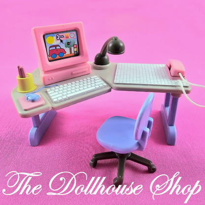 Fisher-Price Loving Family Dream Dollhouse Home Office Desk & Chair-The Dollhouse Shop