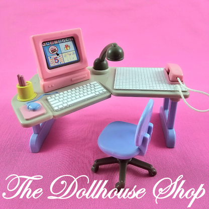 Fisher-Price Loving Family Dream Dollhouse Home Office Desk & Chair-The Dollhouse Shop
