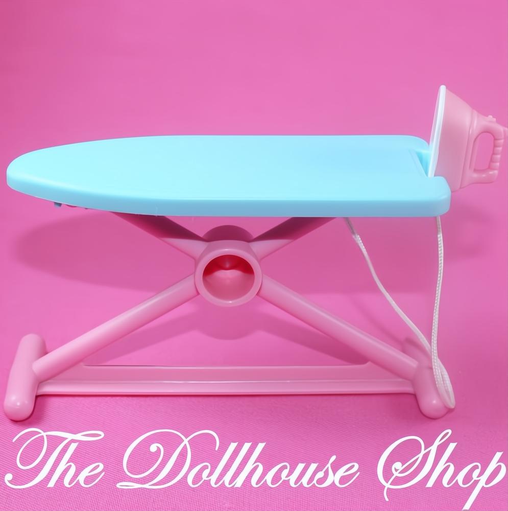 Fisher-Price Loving Family Dream Dollhouse Laundry Blue Ironing Board Iron-The Dollhouse Shop