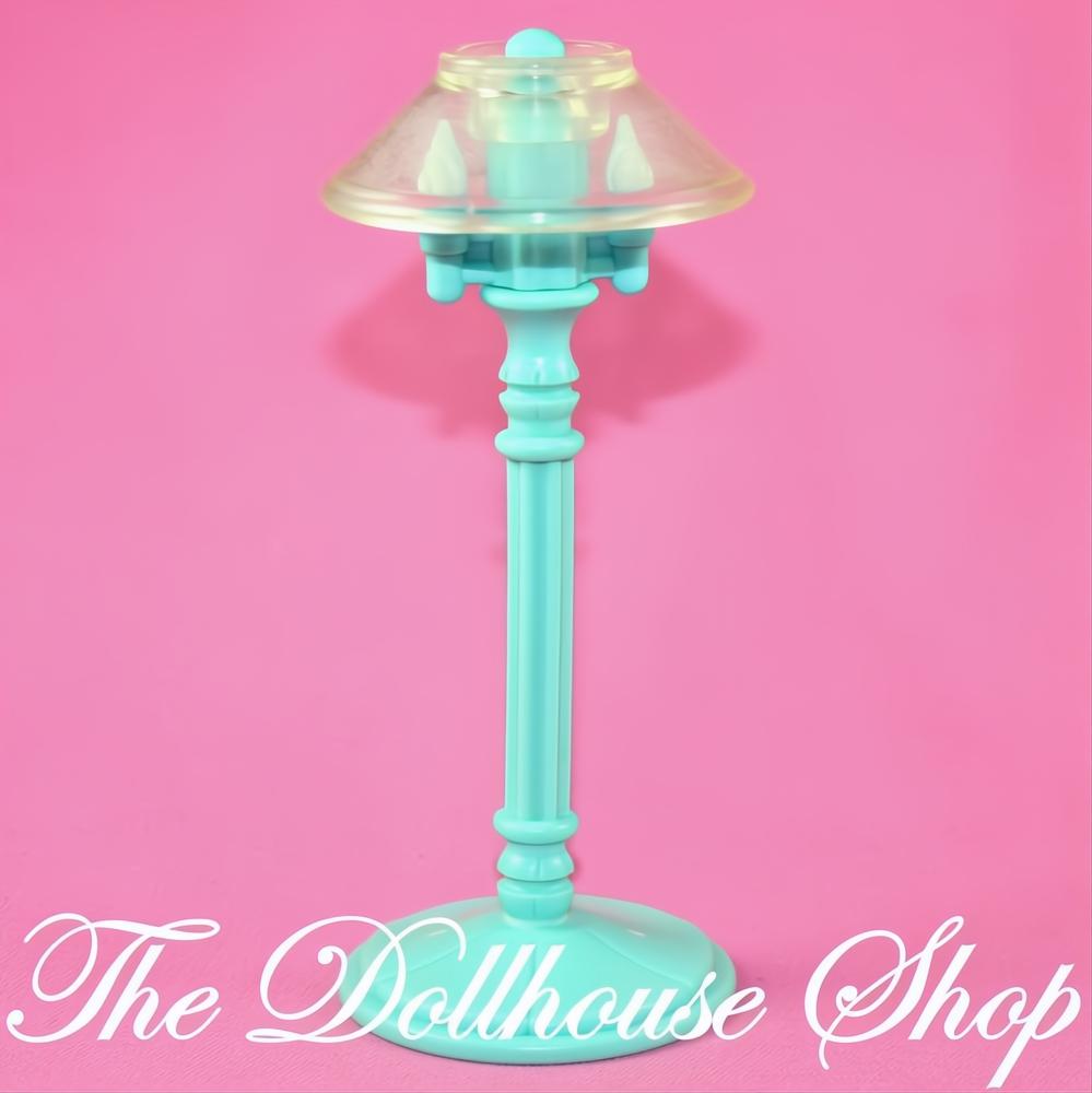 Fisher-Price Loving Family Dream Dollhouse Living Room Blue Floor Lamp-The Dollhouse Shop