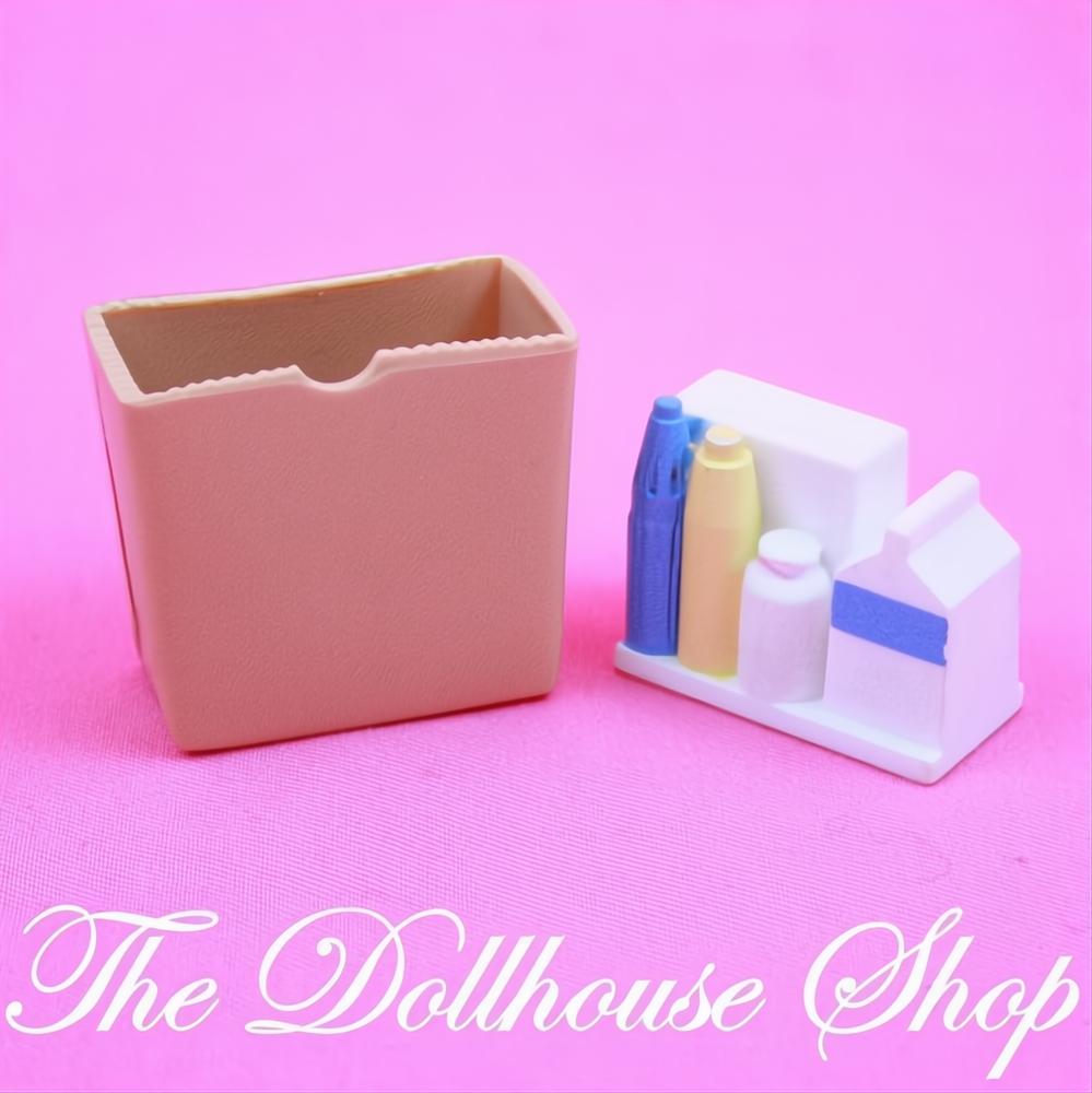 Fisher-Price Loving Family Dream Dollhouse Milk Grocery Brown Bag Food-The Dollhouse Shop