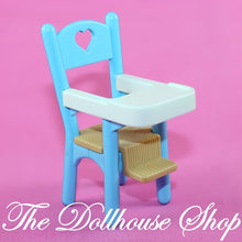 Fisher-Price Loving Family Dream Dollhouse Nursery Blue High Chair S-The Dollhouse Shop