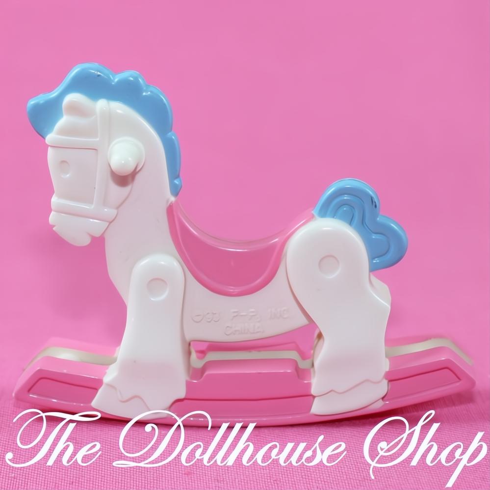 Fisher-Price Loving Family Dream Dollhouse Nursery White Rocking Horse-The Dollhouse Shop