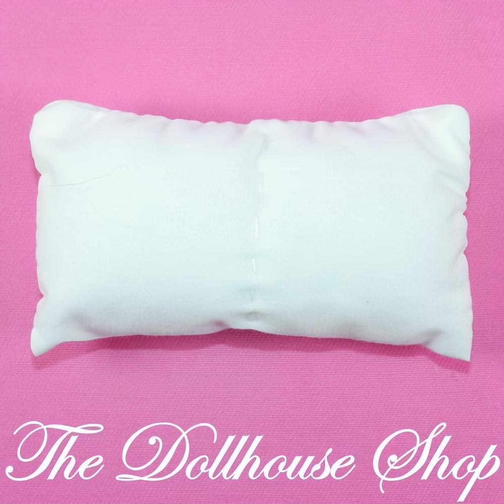 Fisher Price Loving Family Dream Dollhouse Parents Bedroom White Bed Pillow-The Dollhouse Shop