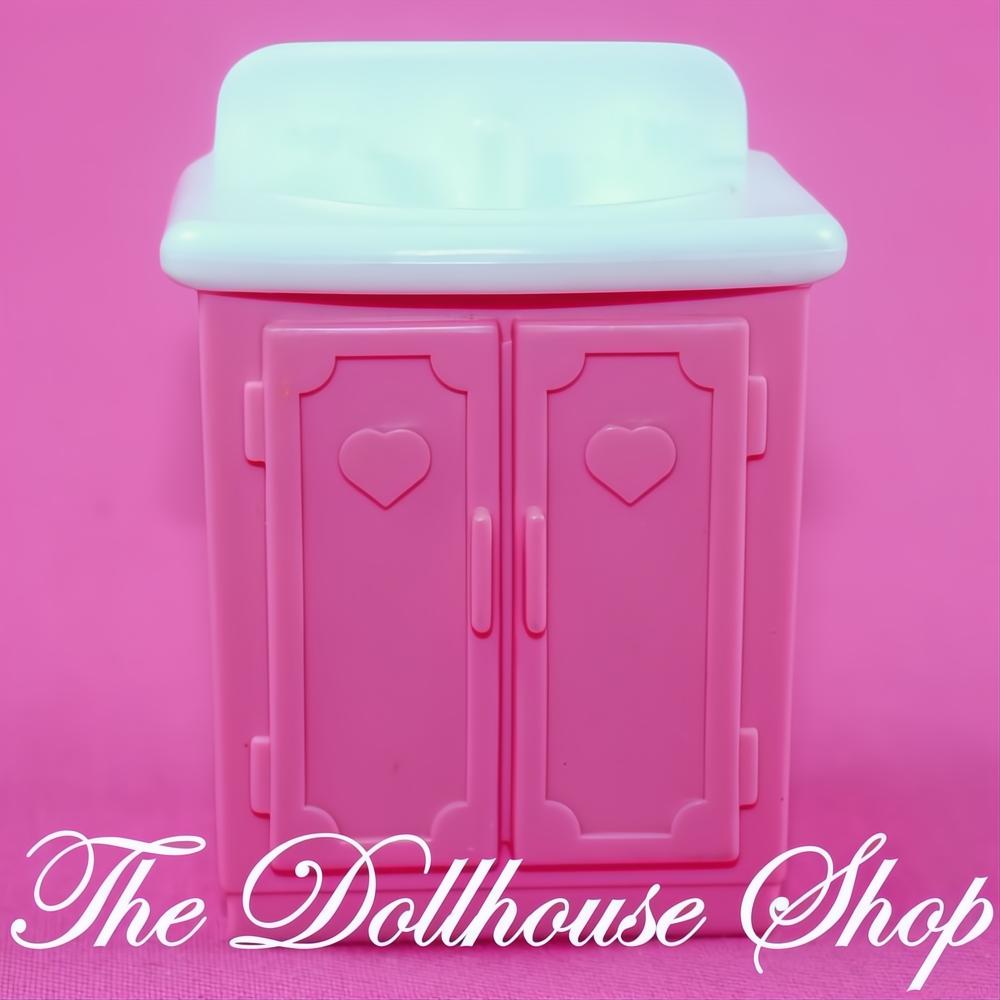 Fisher-Price Loving Family Dream Dollhouse Pink Bathroom vanity sink-The Dollhouse Shop