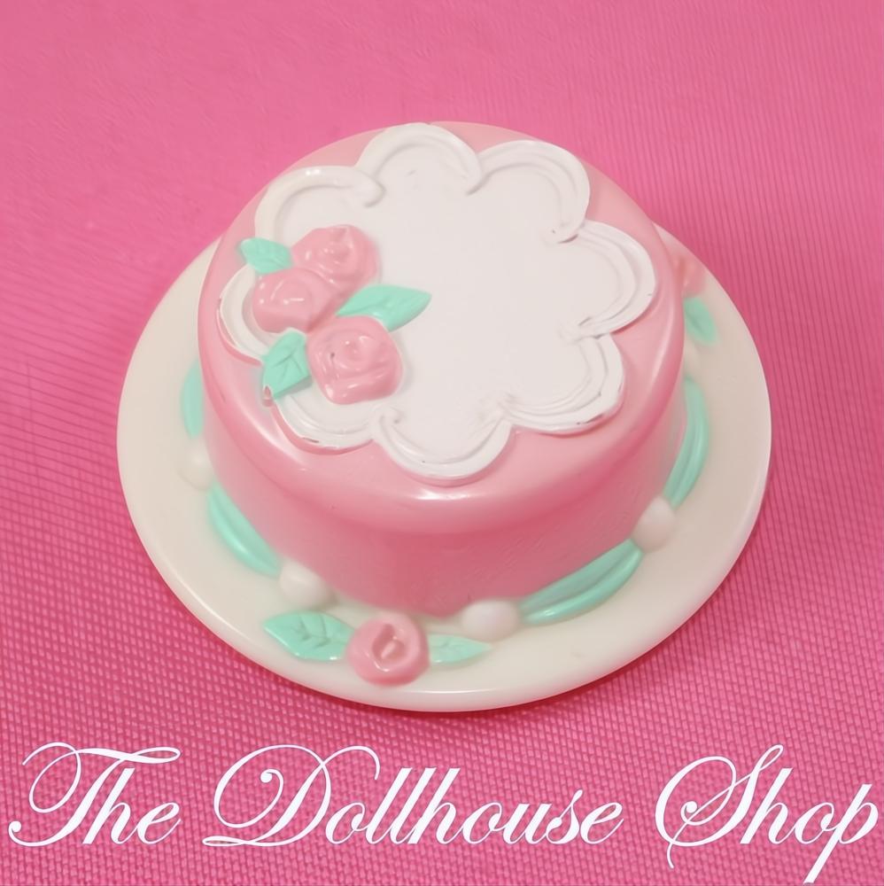Fisher-Price Loving Family Dream Dollhouse Pink Birthday Party Cake Food-The Dollhouse Shop