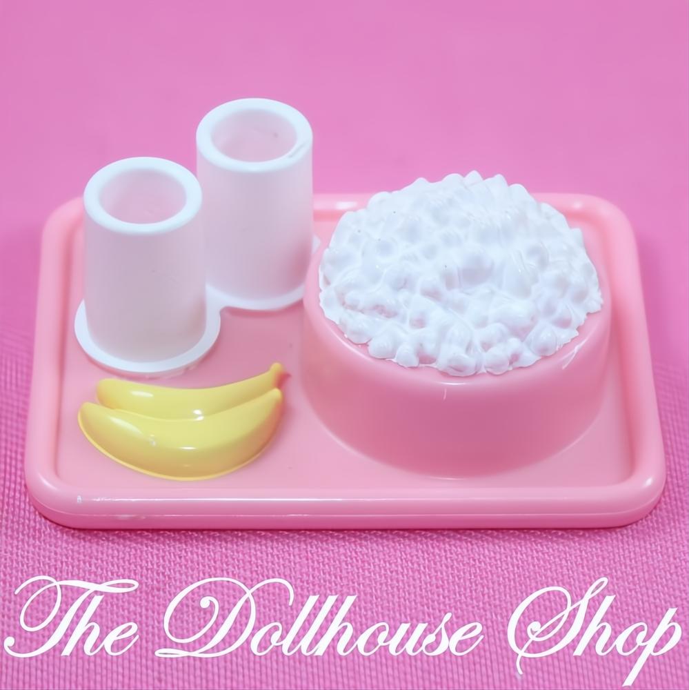 Fisher-Price Loving Family Dream Dollhouse Pink Food Tray Popcorn Bananas-The Dollhouse Shop