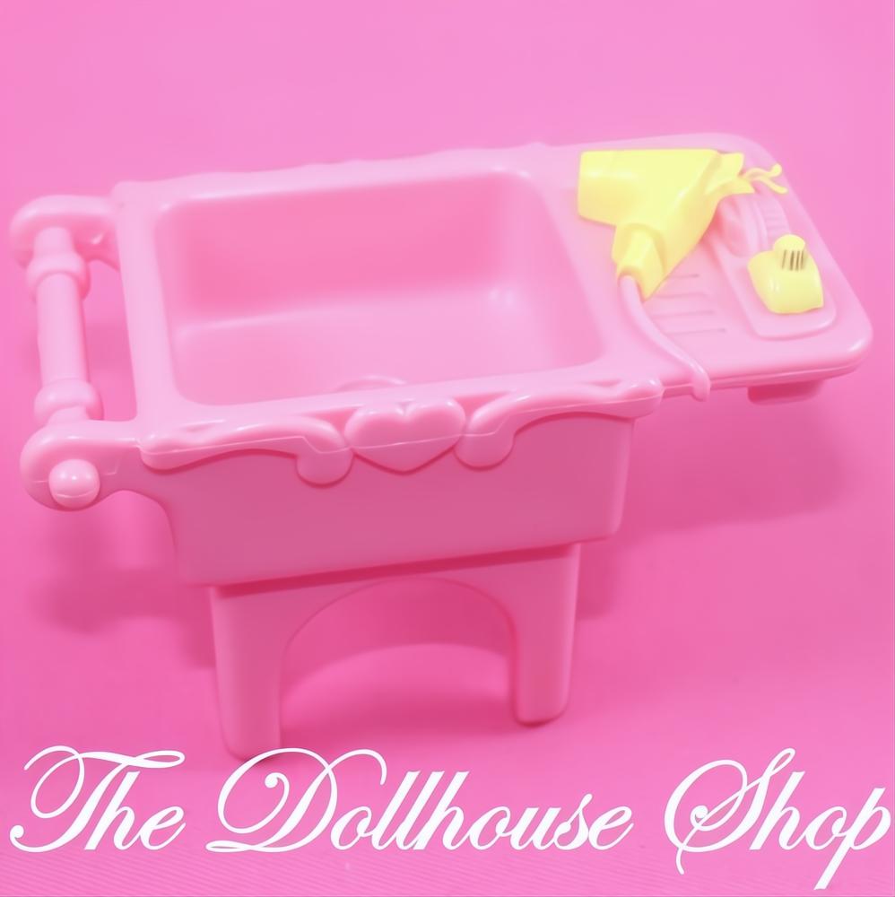 Fisher-Price Loving Family Dream Dollhouse Pink Pet Shop Sink Dog Bath-The Dollhouse Shop