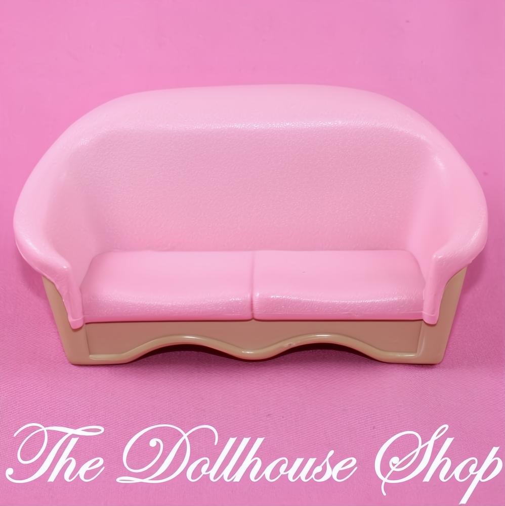 Fisher-Price Loving Family Dream Dollhouse Pink Sofa Couch Loveseat-The Dollhouse Shop
