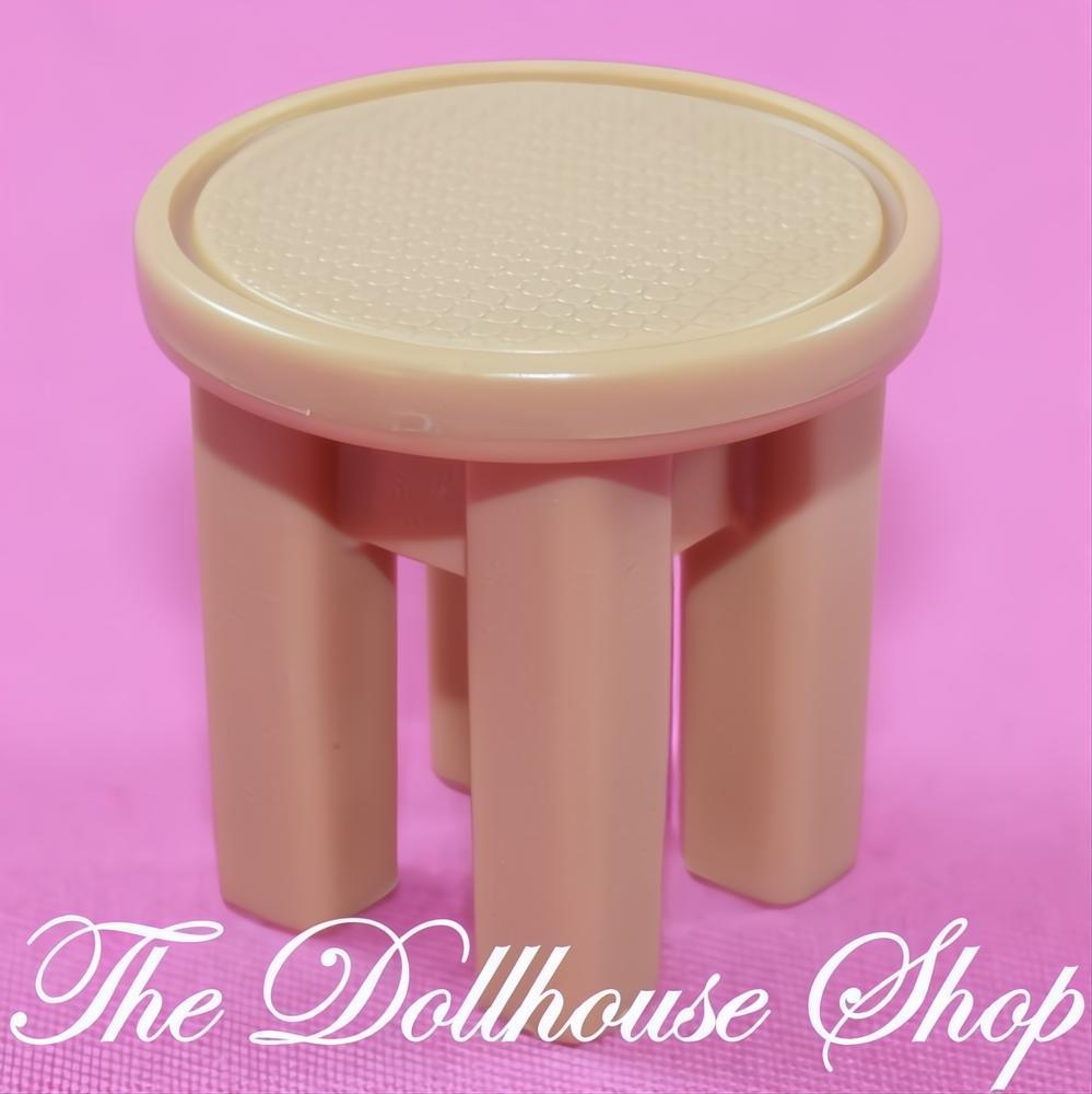 Fisher-Price Loving Family Dream Dollhouse Tan Camping Desk Stool Seat-The Dollhouse Shop