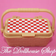 Fisher-Price Loving Family Dream Dollhouse Tan Picnic Basket W/ Lid Food-The Dollhouse Shop