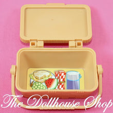 Fisher-Price Loving Family Dream Dollhouse Tan Picnic Basket W/ Lid Food-The Dollhouse Shop
