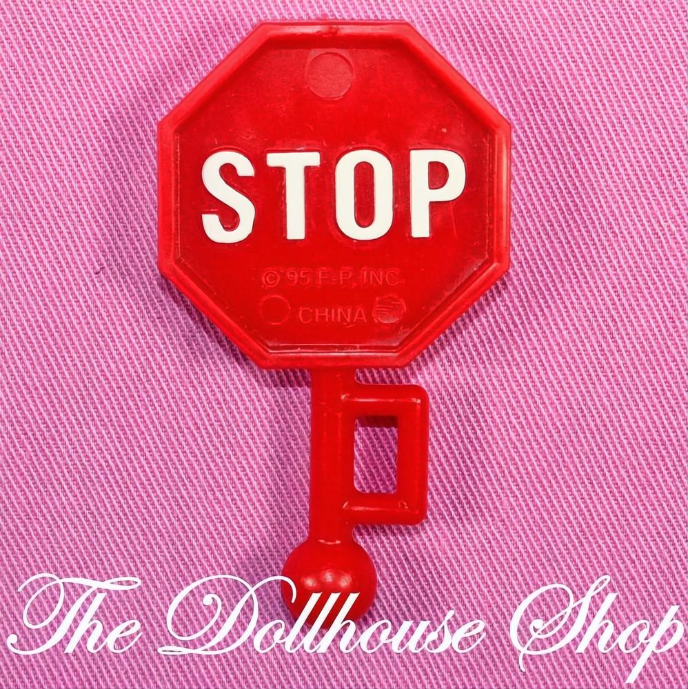 Fisher-Price Loving Family Dream Dollhouse Village Police Officer Stop Sign-The Dollhouse Shop
