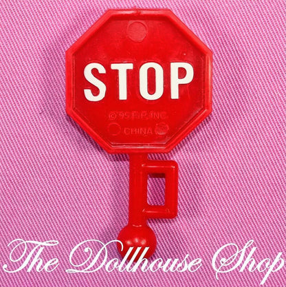 Fisher-Price Loving Family Dream Dollhouse Village Police Officer Stop Sign-The Dollhouse Shop