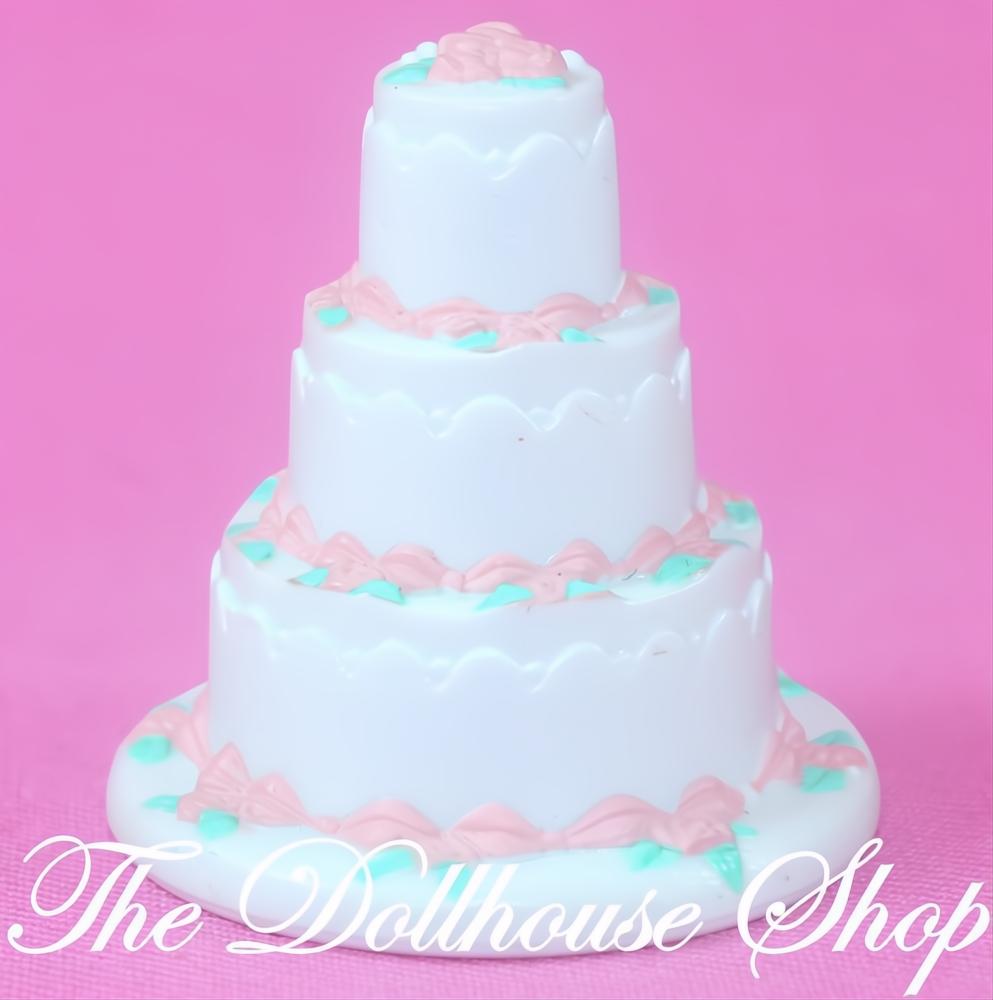Fisher-Price Loving Family Dream Dollhouse Wedding Cake White 3-Tier-The Dollhouse Shop