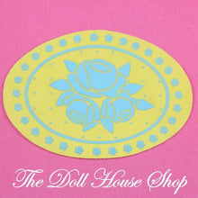 Fisher-Price Loving Family Dream Dollhouse Yellow Rose Oval Floor Rug-The Dollhouse Shop