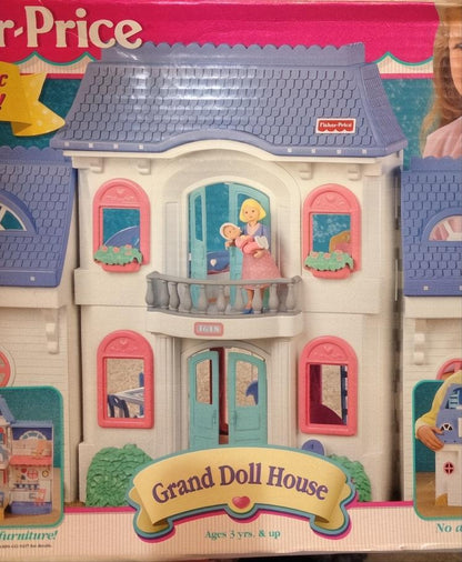 Fisher-Price Loving Family Grand Dollhouse Blue Front Doors Replacement-The Dollhouse Shop