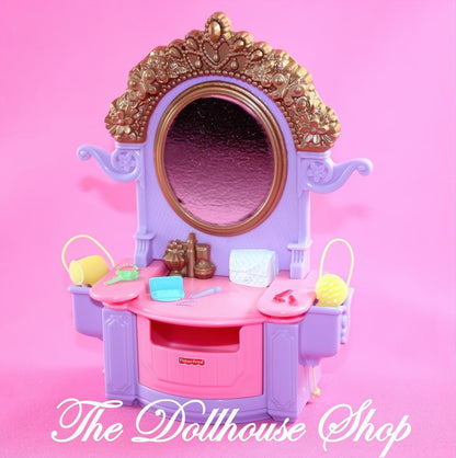 Fisher Price Loving Family Hidden Rooms Dollhouse Dress Up Vanity Dresser-The Dollhouse Shop