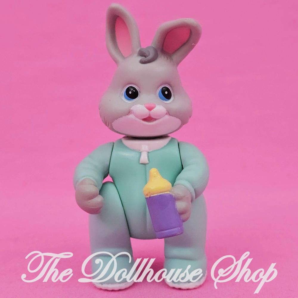 Fisher-Price Loving Family Hideaway Hollow Dollhouse Gray Baby Bunny Green rare-The Dollhouse Shop